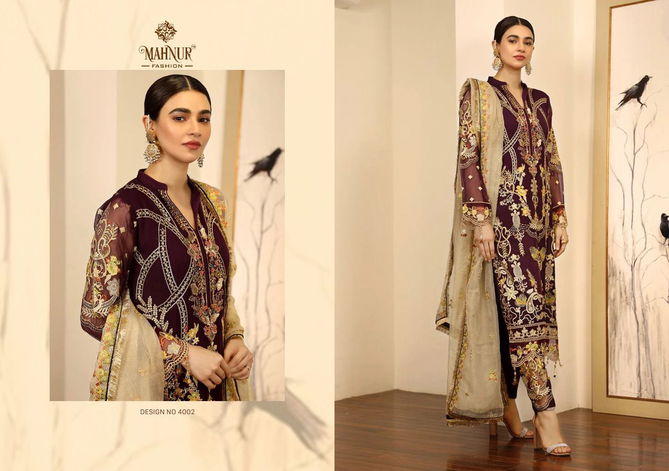 Mahnur 4 Bridal New Festive Wear Designer Georgette Pakistani Suit Collection